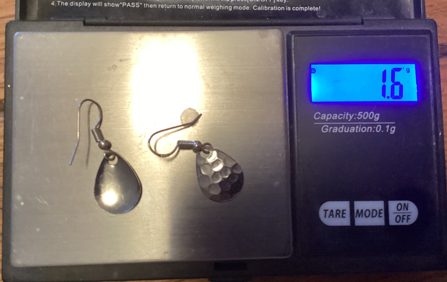 Hammered Teardrop 925 Sterling Silver Dangle Earrings