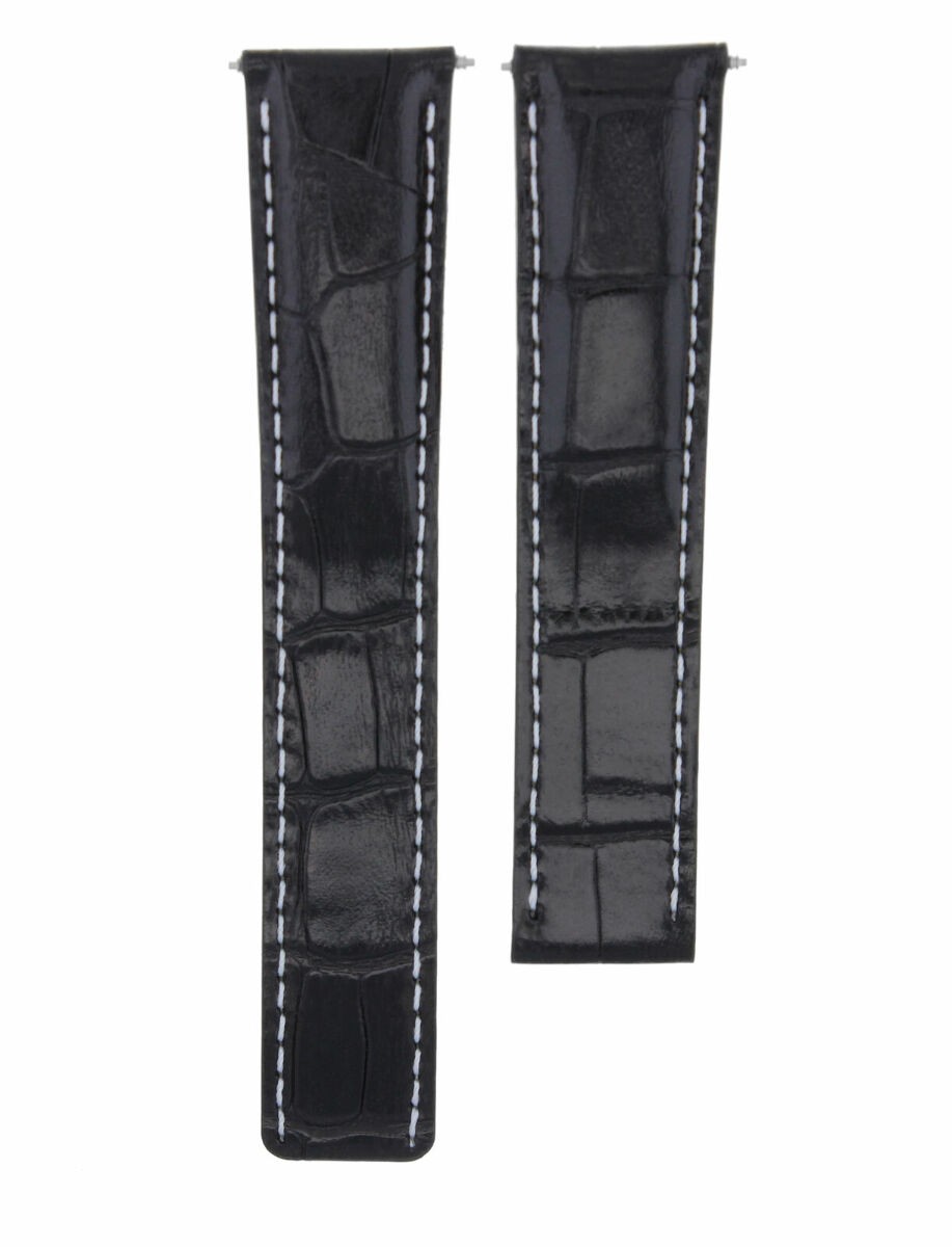 18MM LEATHER STRAP BAND FOR 18/16 TAG HEUER F1 WA1218 DEPLOYMENT CLASP BLACK WS