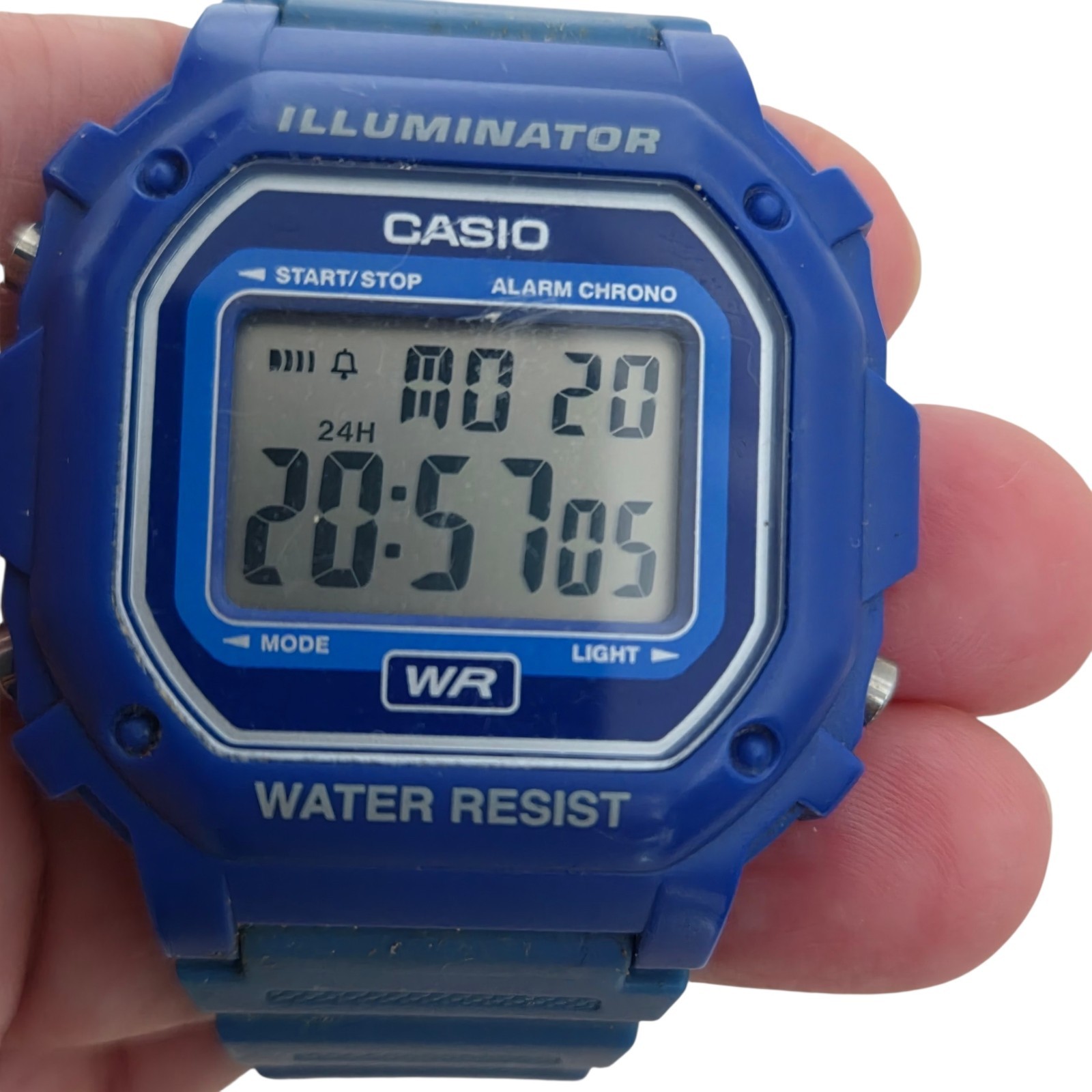 Blue Casio 3224 F-108WH Digital Wrist Watch Works Great