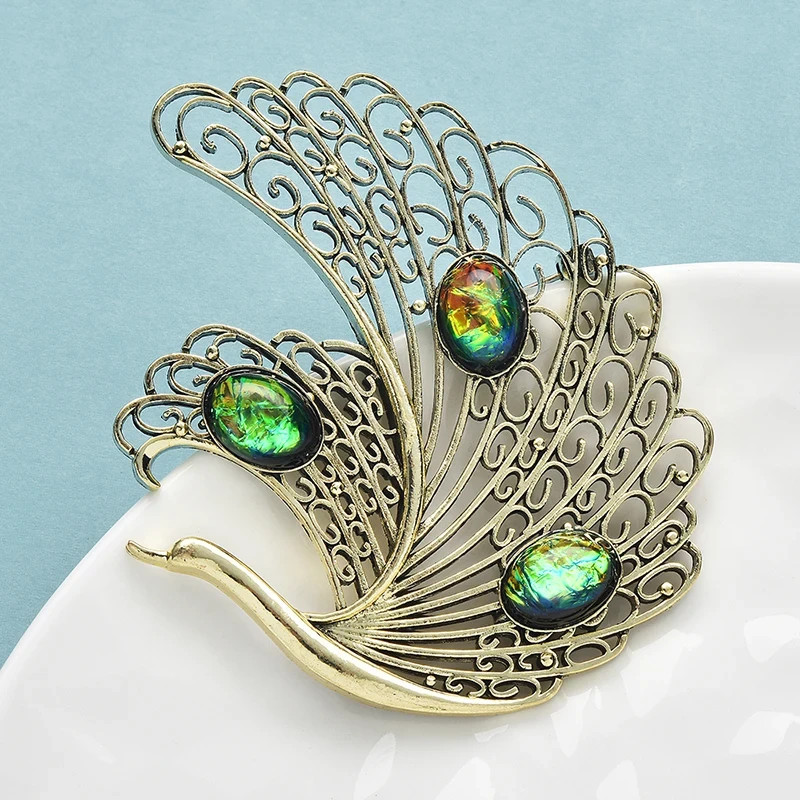 Vintage Swan Brooch Pin Rhinestone Bird Animal Jewelry Zinc Alloy Unisex Party C
