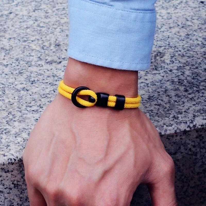 Fashion Men Paracord Rope Bracelet 2 Layer Outdoor Camping Survival Gift for Him