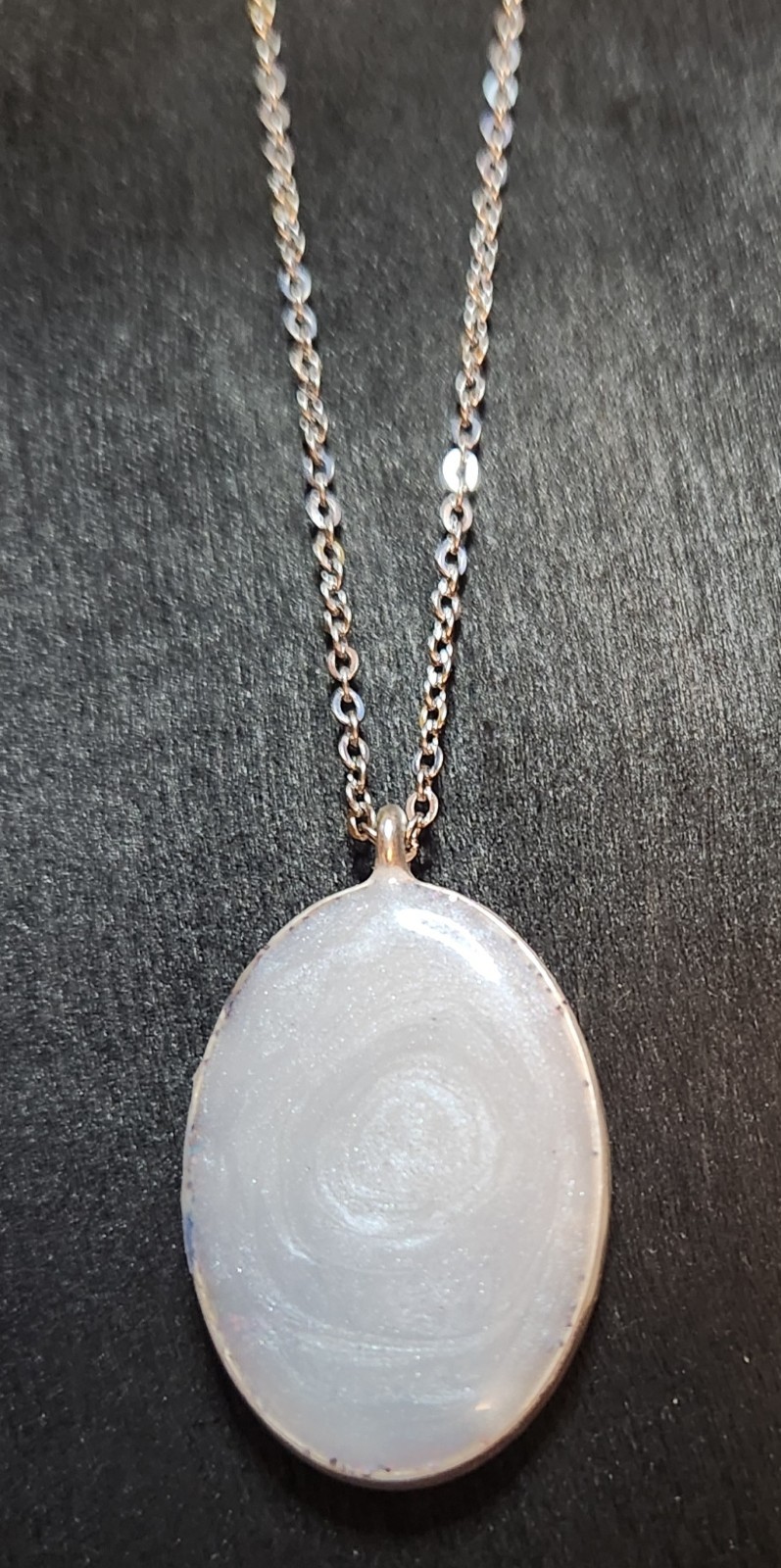 Handmade Resin Necklace – Stainless Steel Chain – Real Pressed Flower