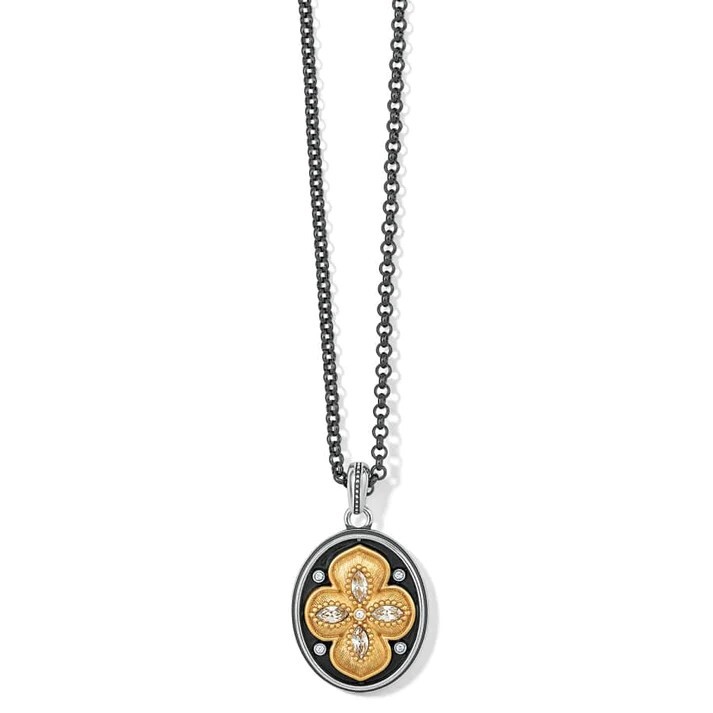 Brighton MONARCH DREAM Black Gold Silver Crystal Pendant Necklace MSRP $78 NWT