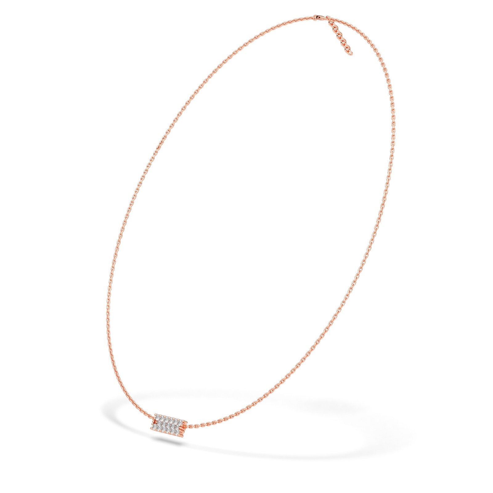 IGI Certified Round Cut Natural/Lab Grown Diamond Bar Necklace 10K 14K 18K Gold