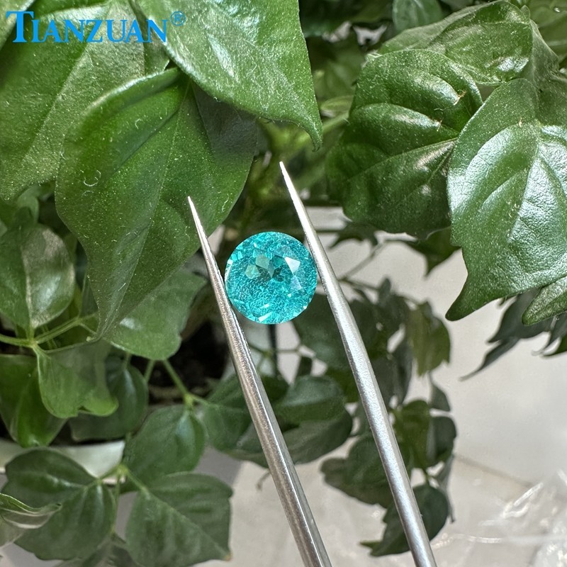 Synthetic YAG Round Shape Neon Paraiba Color with inclusions loose Gemstones