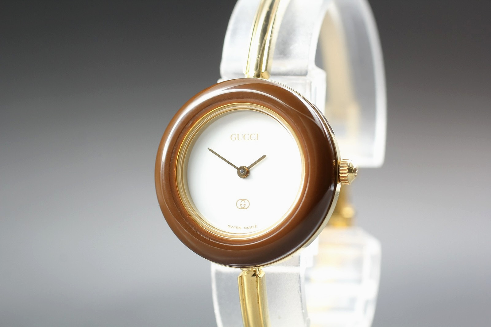 [Exc+5] Vintage GUCCI Change Bezel 1100-L 26mm Brown Gold Quartz Women’s Watch