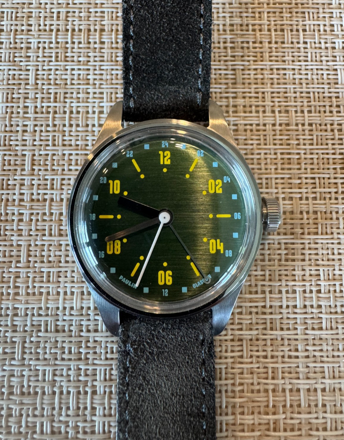Paulin Neo GMT B Green Dial Automatic Great Condition Discontinued $800 MSRP