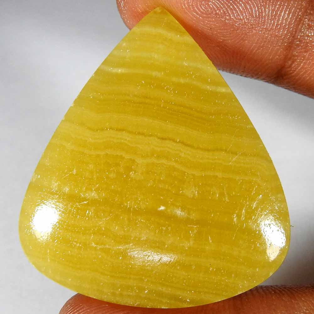 58.85Cts100%Natural Yellow Rhodochrosite Pear Cabochon Loose Gemstone
