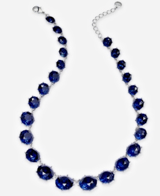Charter Club Silver-Tone Montana Blue Stone Collar Necklace 17″ + 2″ Extender