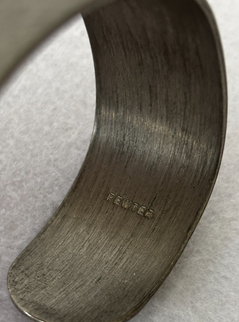 Vintage Pewter Cuff Bracelet Personalized Monogram Initials