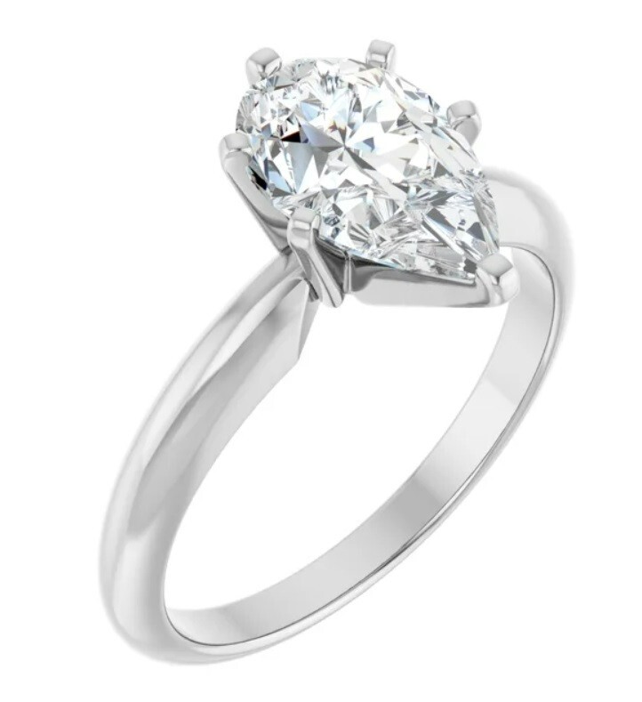 6.85 carat 5 ct Pear Shape 1.83 ct Round Diamond 14k gold Necklace lab grown IGI