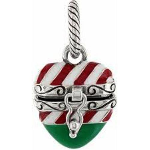 NEW Brighton CANDY CANE HEART Xmas Christmas Holiday OPENS Charm Bead RETIRED