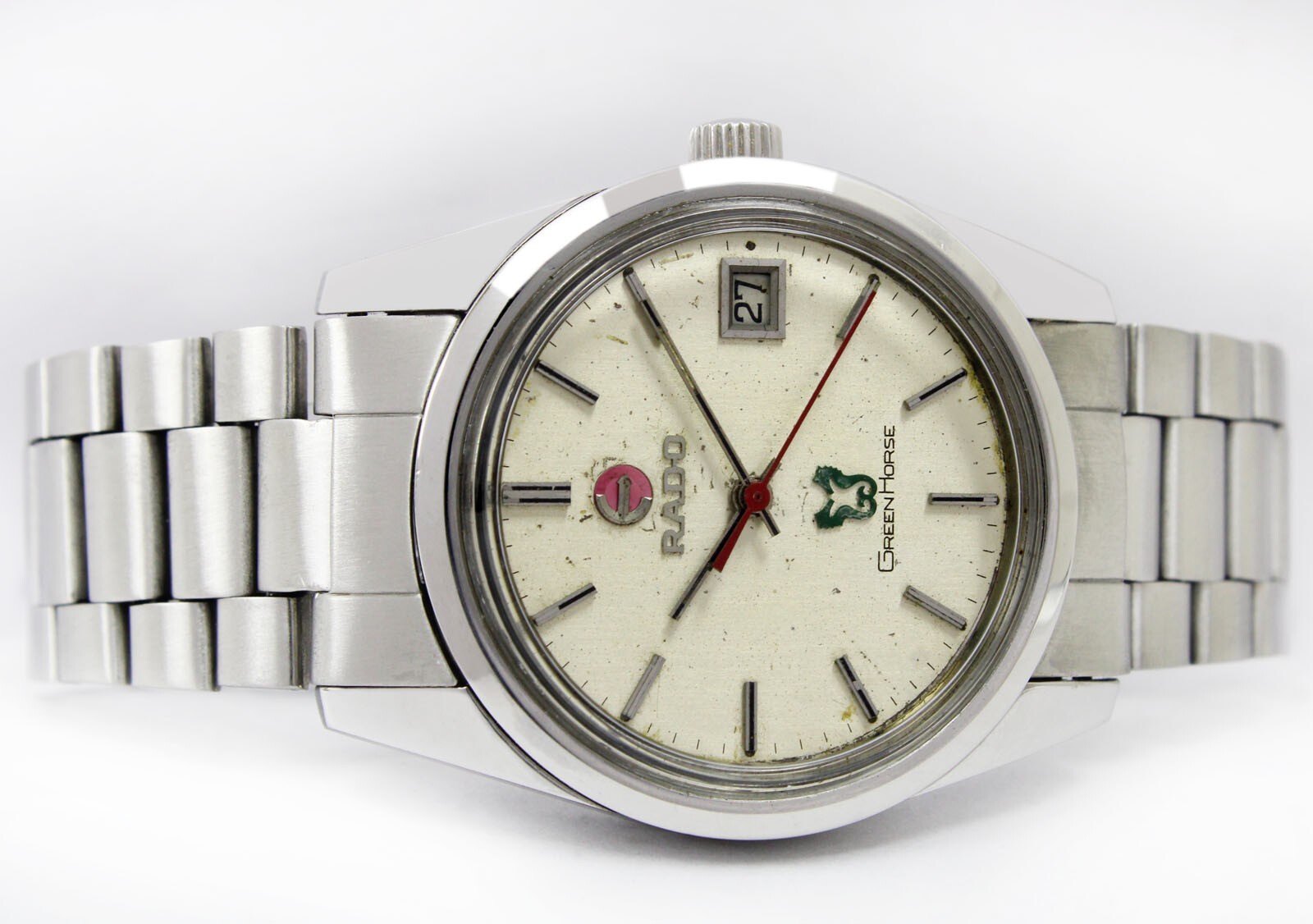 RADO Green Horse Automatic Quick Date Steel Men’s Vintage Swiss Watch Cal 2872