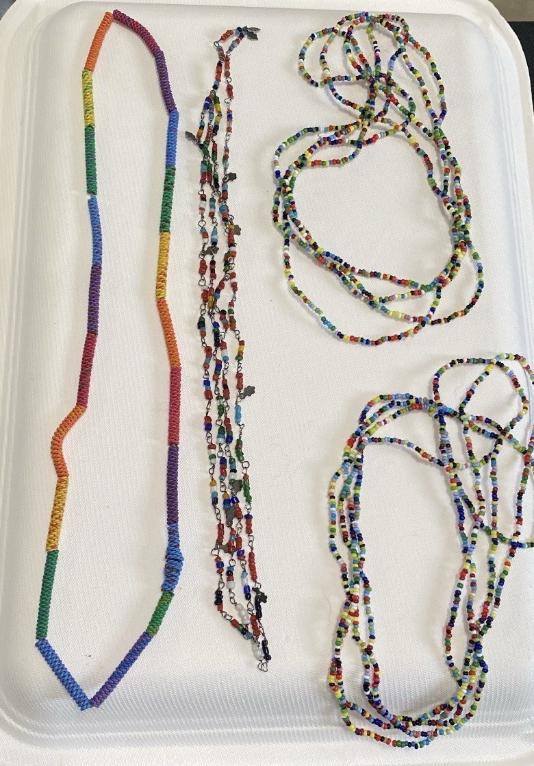 4 Boho African Love Beaded Necklaces. 24″ 40″ & 2×60″ Fashion Statement