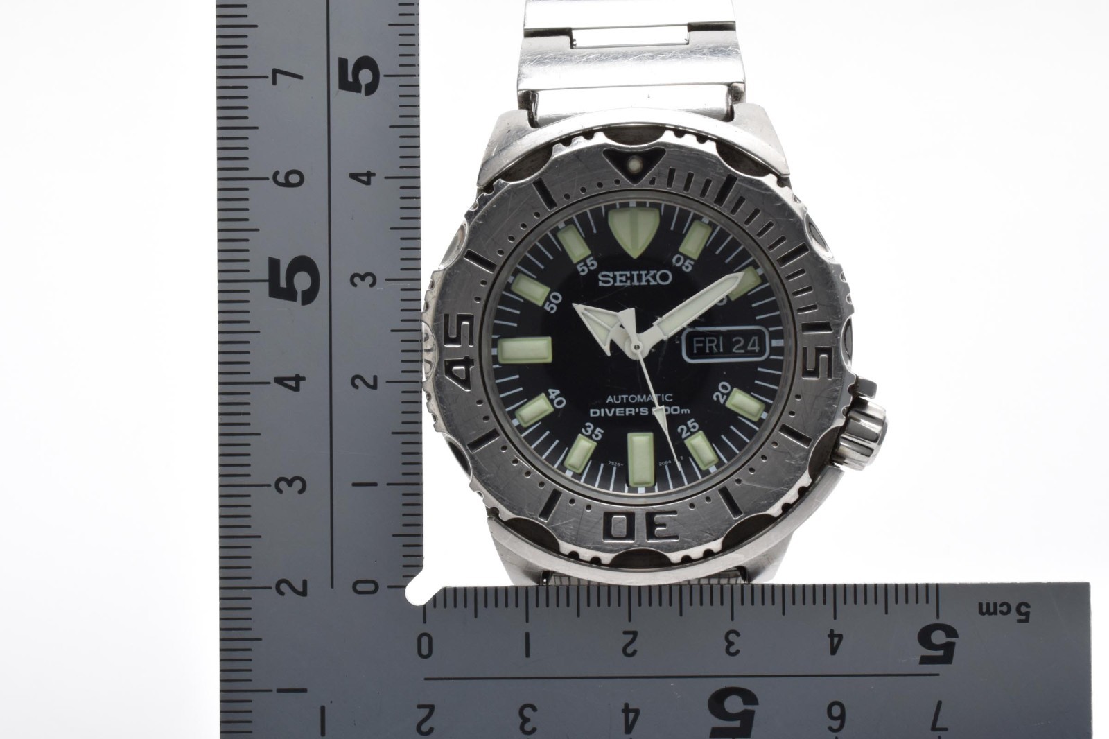 [Exc+5] SEIKO BLACK Monster 7S26-0350 Divers 200m AT Watch from JAPAN