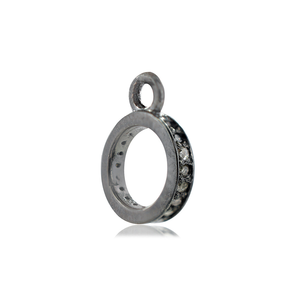 Natural Pave Diamond 925 Sterling Silver Oxidized Jewelry Handmade Finding