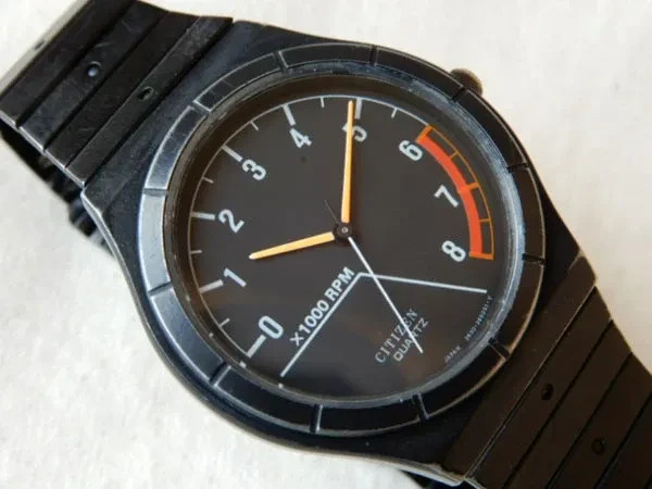 Citizen 3630-360621 K Tachometer Dial Quartz Black Dial 35mm Rare Model Men’s wa
