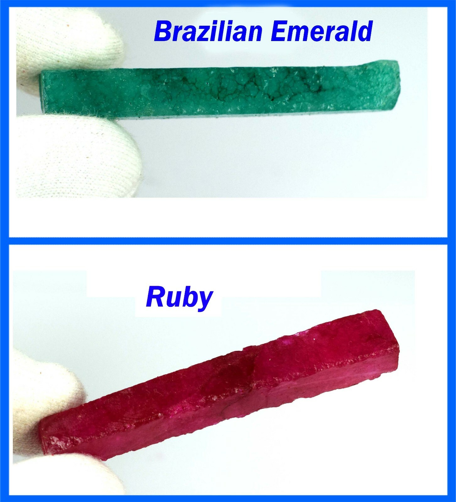 Natural Ruby & Brazilian Emerald 120 Ct/65 mm Gemstone Slice Rough Pair SQ161