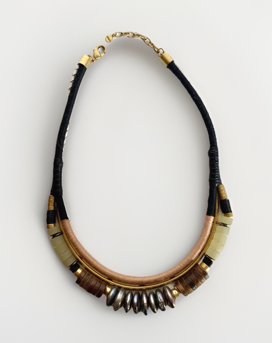 Adjustable Stella & Dot Alay Statement Wrapped Cord Necklace 17-1/2″ to 19-1/2″