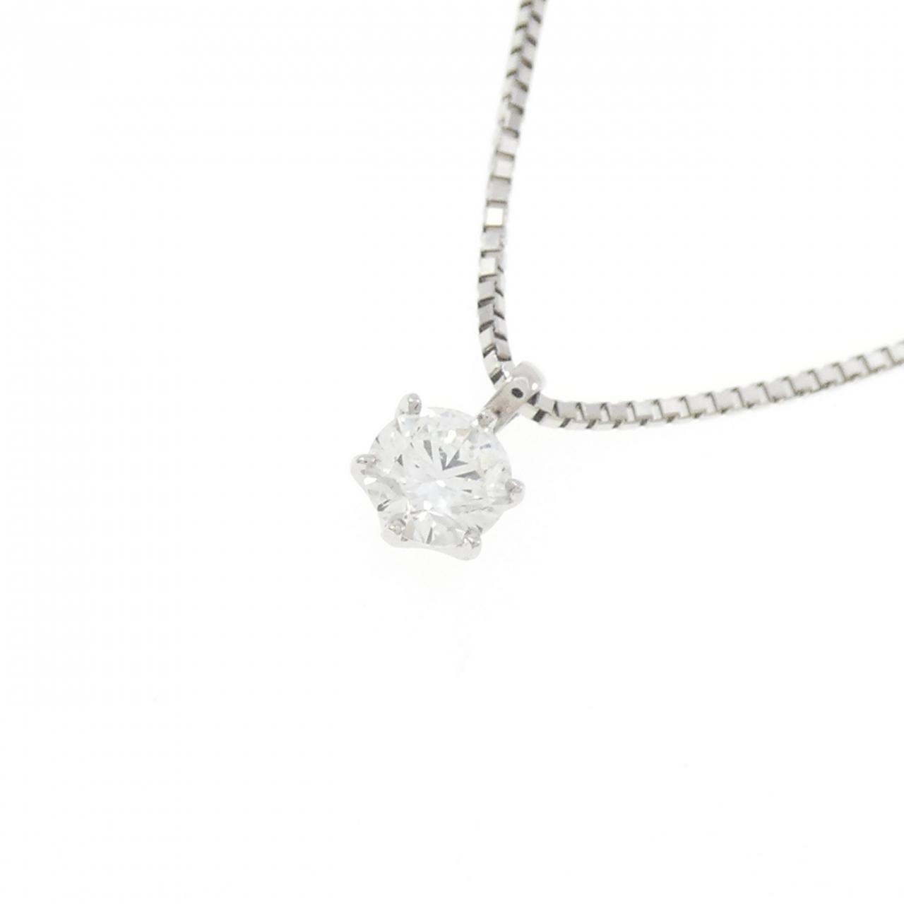 Authentic PT900/PT850 Solitaire Diamond Necklace 0.305CT #246-000-436-6683