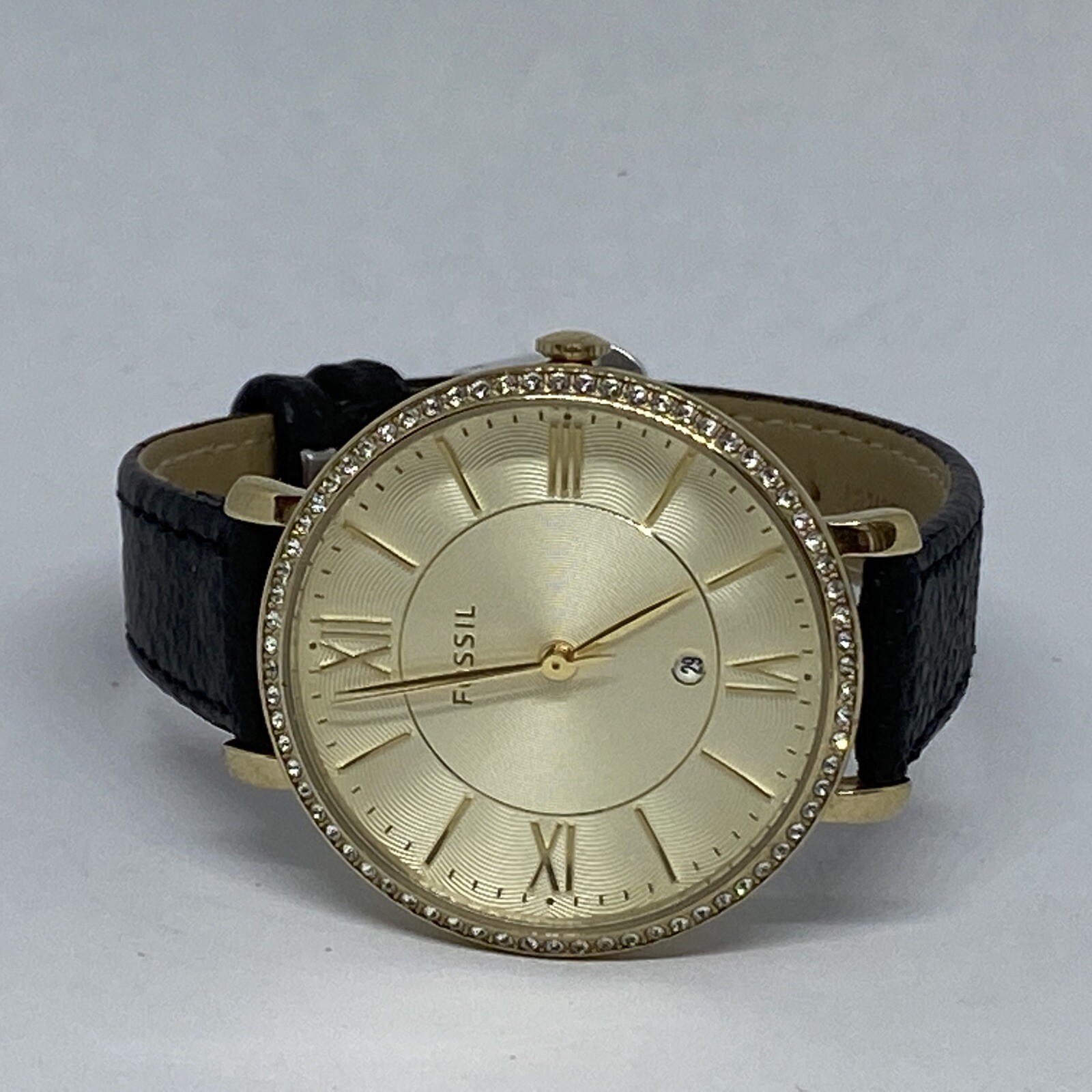 Fossil Jacqueline ES3547 Women’s Black Leather Analog Dial Quartz Watch NO126