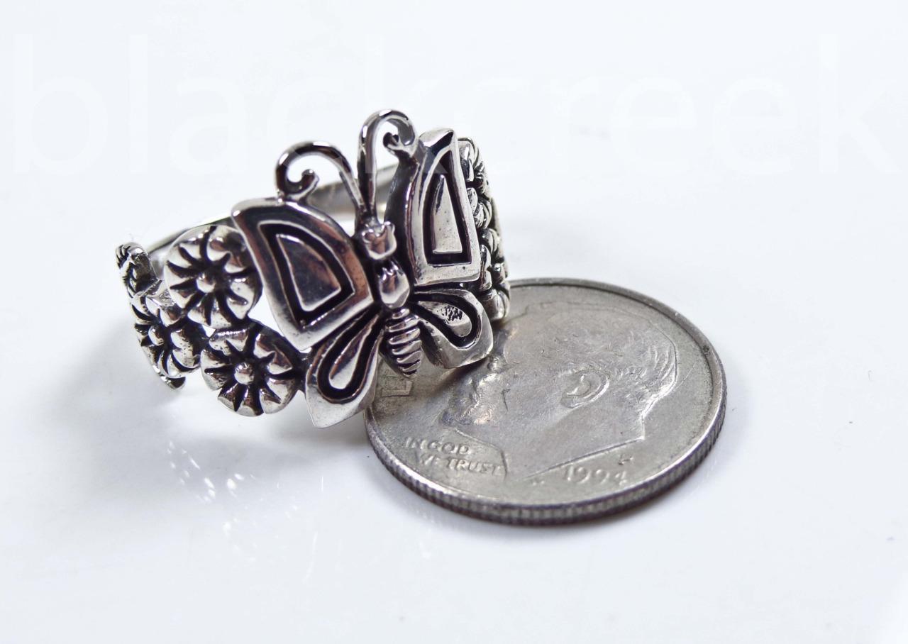 Sterling Silver Lady’s Large Antiqued Butterfly Ring Size 4/5/6/7/8/9/10/11/12