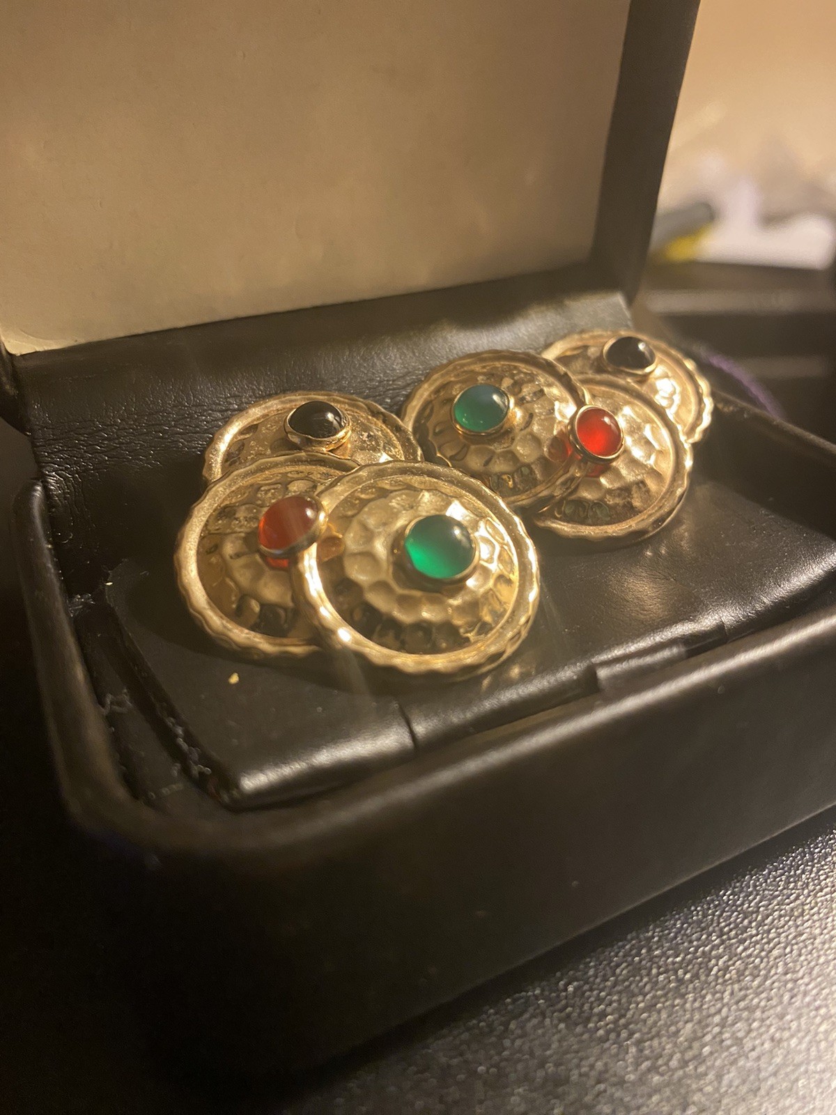 Byzantine vintage golden earrings with a cool organic texture to each circle