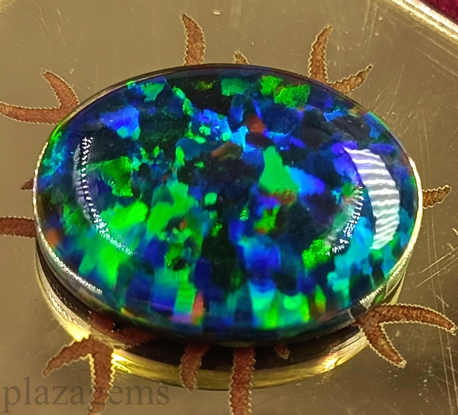 11.05 Ct Natural Australian Fire Black Opal EGL Certified Loose Gemstone 6DJM