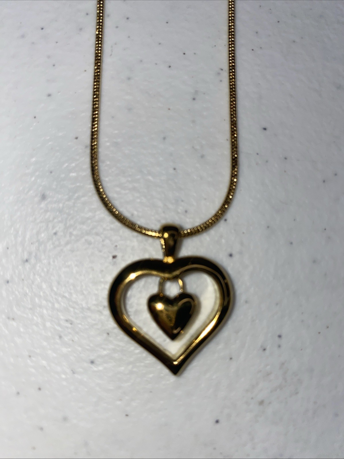 12K Gold Filled Heart Pendant Necklace 1/20 GF Gift Box New