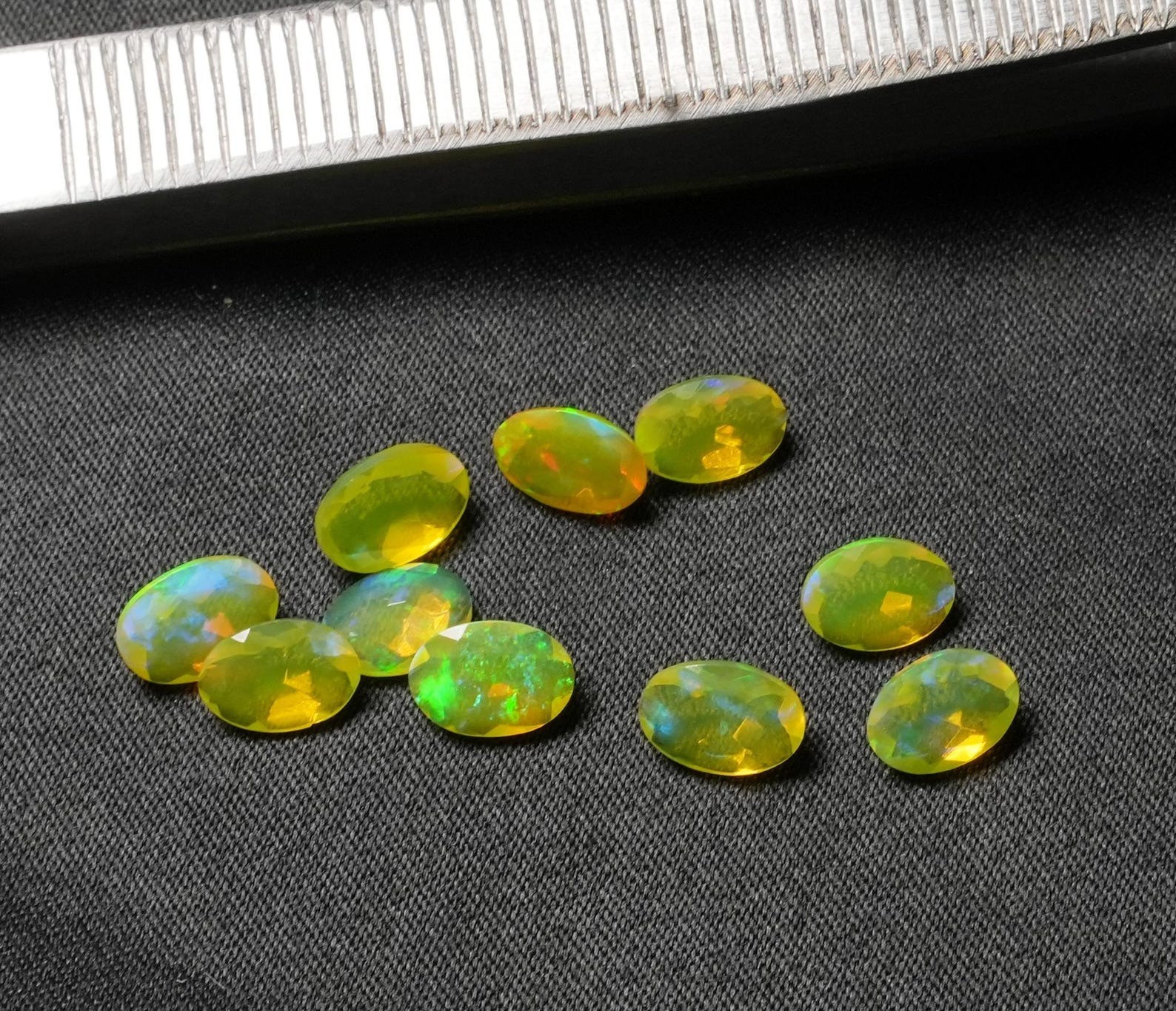 Natural Yellow Ethopian Opal Oval Faceted Cut 3x5mm To 8x10mm Loose Gemstone
