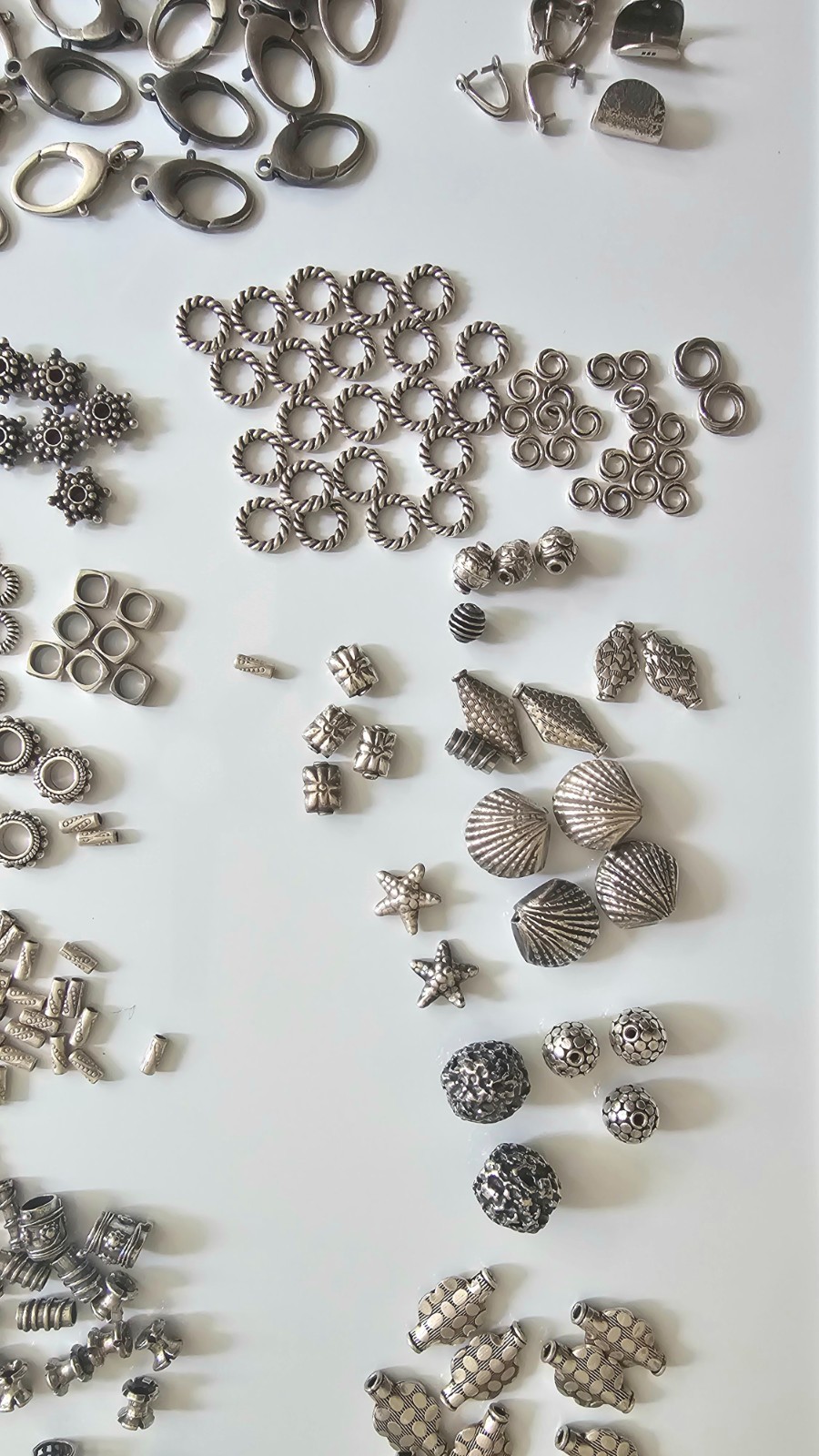 624g Sterling Silver Jewelry Findings Lot 28 Bags Beads Clasps Connectors & More
