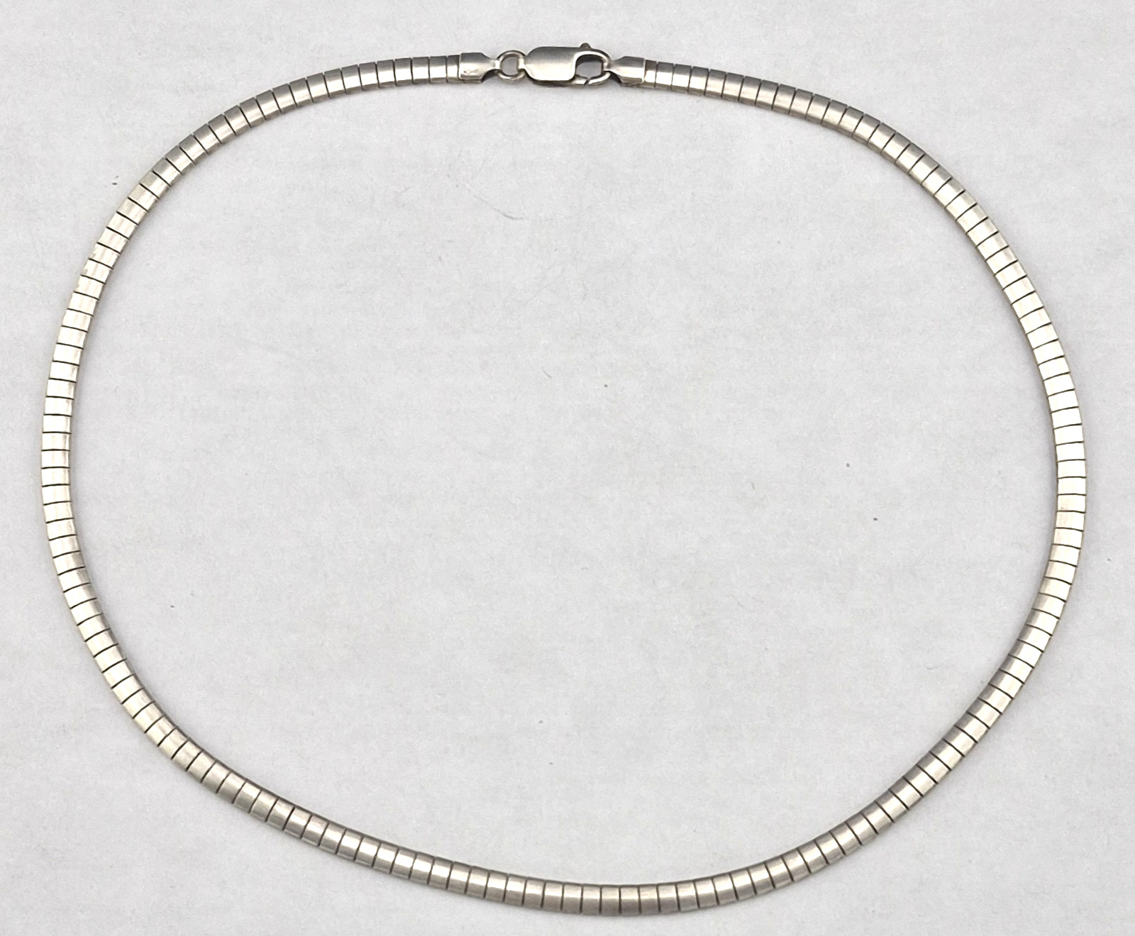 Vintage 4mm Flat Snake Link Sterling Silver Chain Choker Necklace 16″