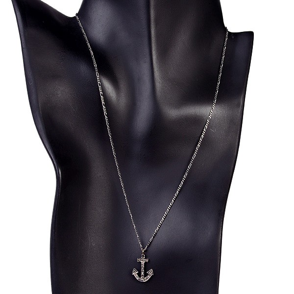 Anchor Nautical Theme Charm 925 Sterling Silver Diamond Jewelry Findings