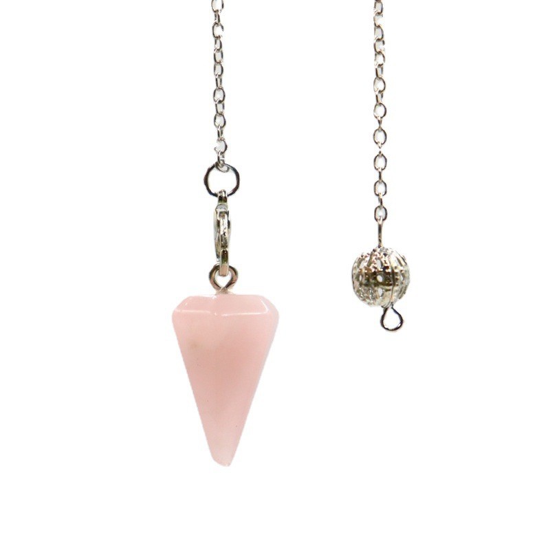 Crystal Natural Gemstone Healing Energy Cone Hexagonal Point Pendulum Pendant