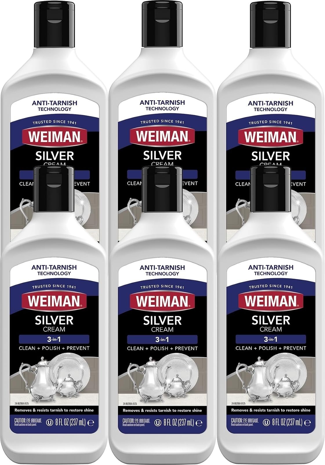 Weiman Silver Cream Cleaner 3-in-1 – Anti-Tarnish, 8 Oz