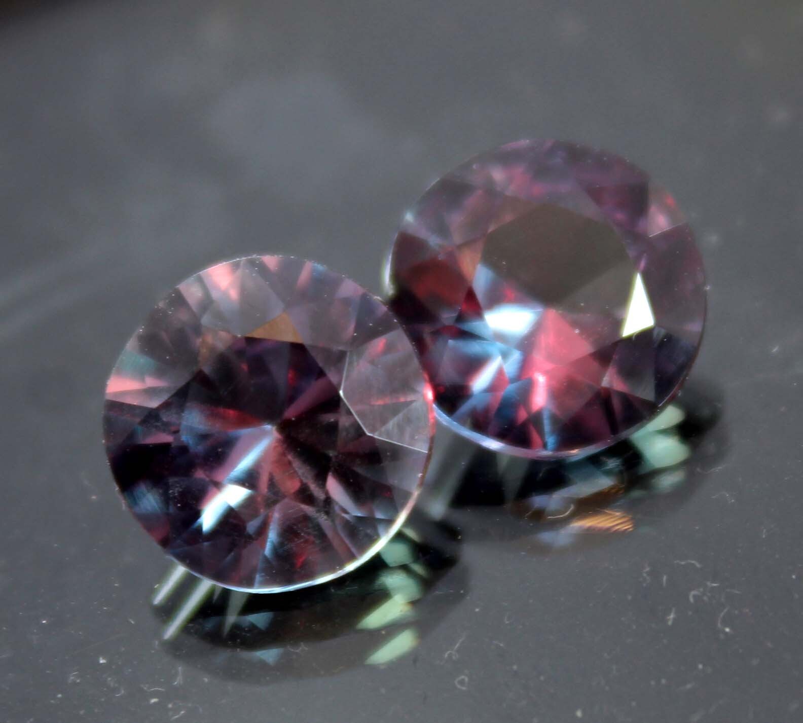 14 Ct Natural Alexandrite Round Color Change AA+CERTIFIED Gemstone Pair