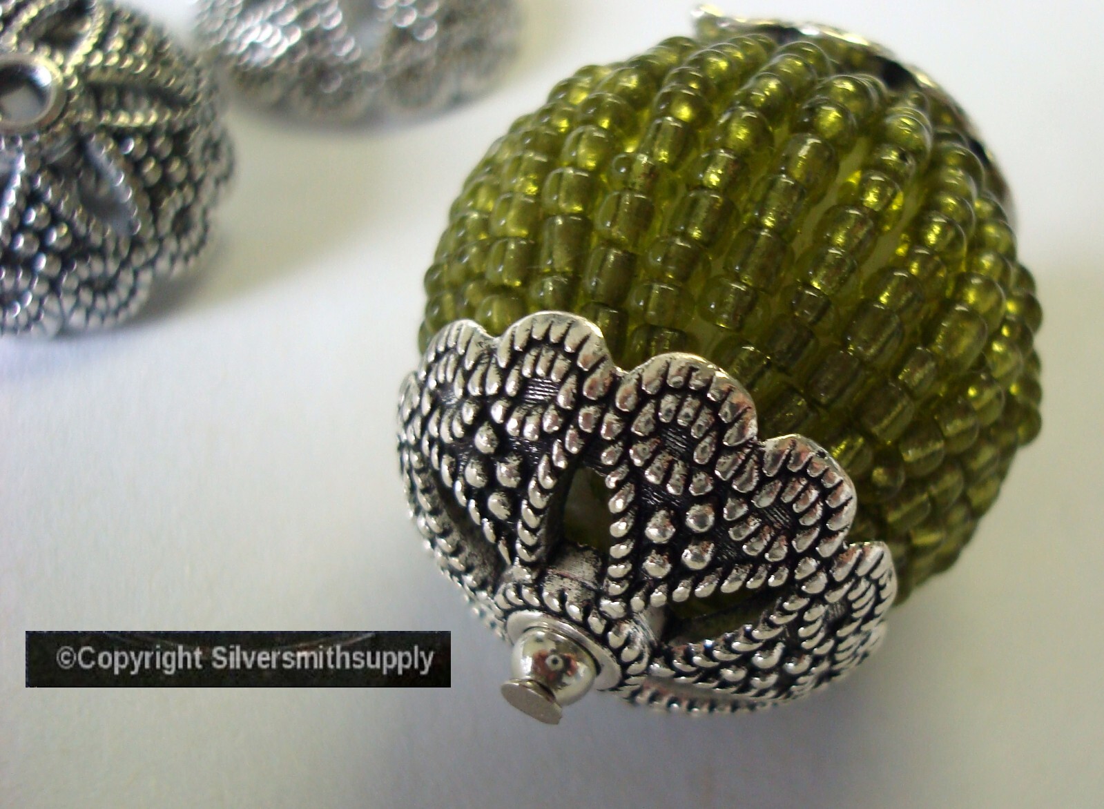Bead Caps HUGE Filigree 10pcs Silver plated zinc spacer beading supplies FPS156