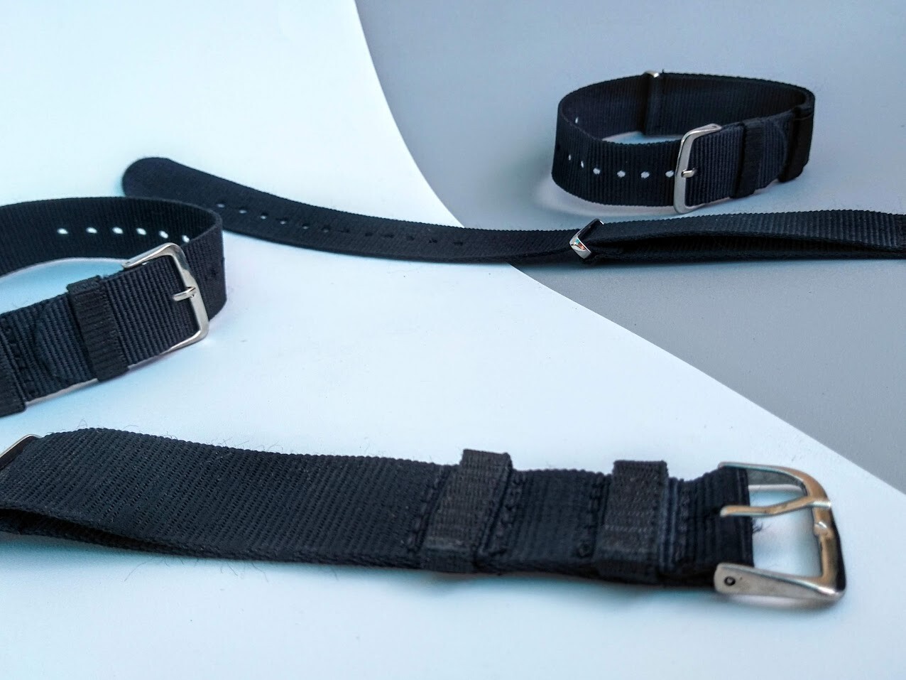 Lot of 275 Black Military Style WRISTWATCH BANDS 20mm-25.5cm New old/stock Bulk