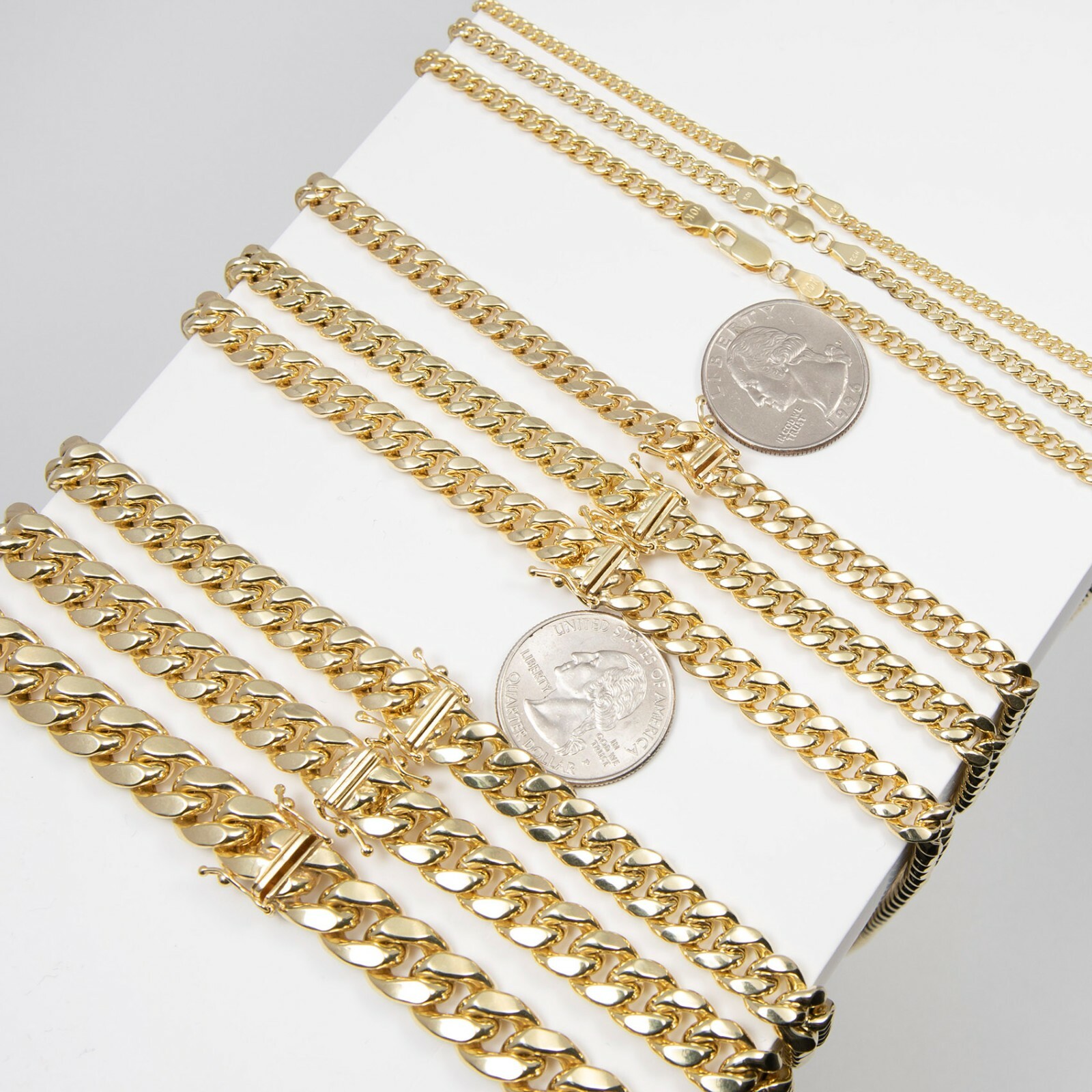 Miami Cuban Chain Necklace Real 10K Yellow Gold All Sizes
