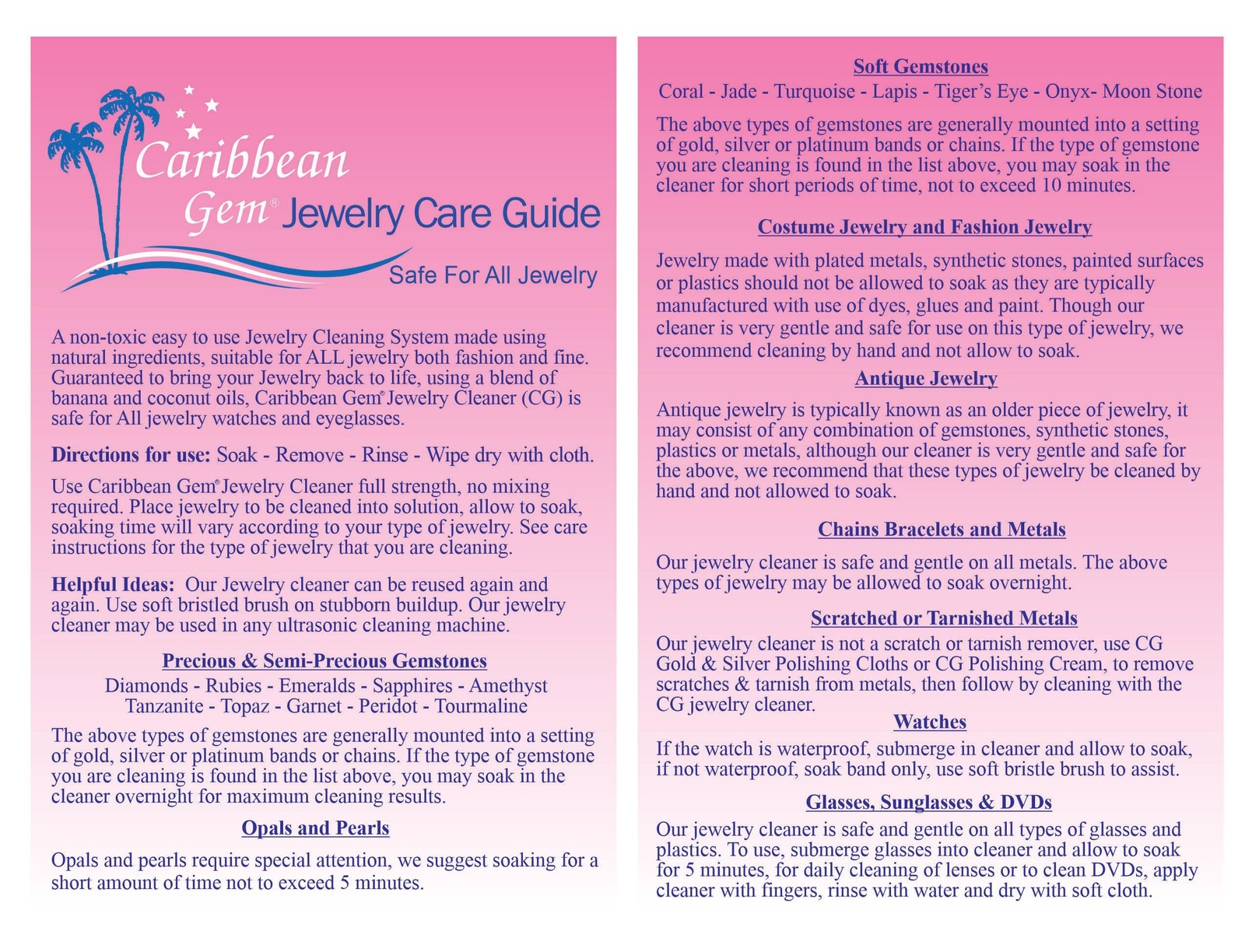 Gem Jewelry Cleaner 16oz & 8oz, Basket, Brush, Polishing Cream & Polishing Cloth