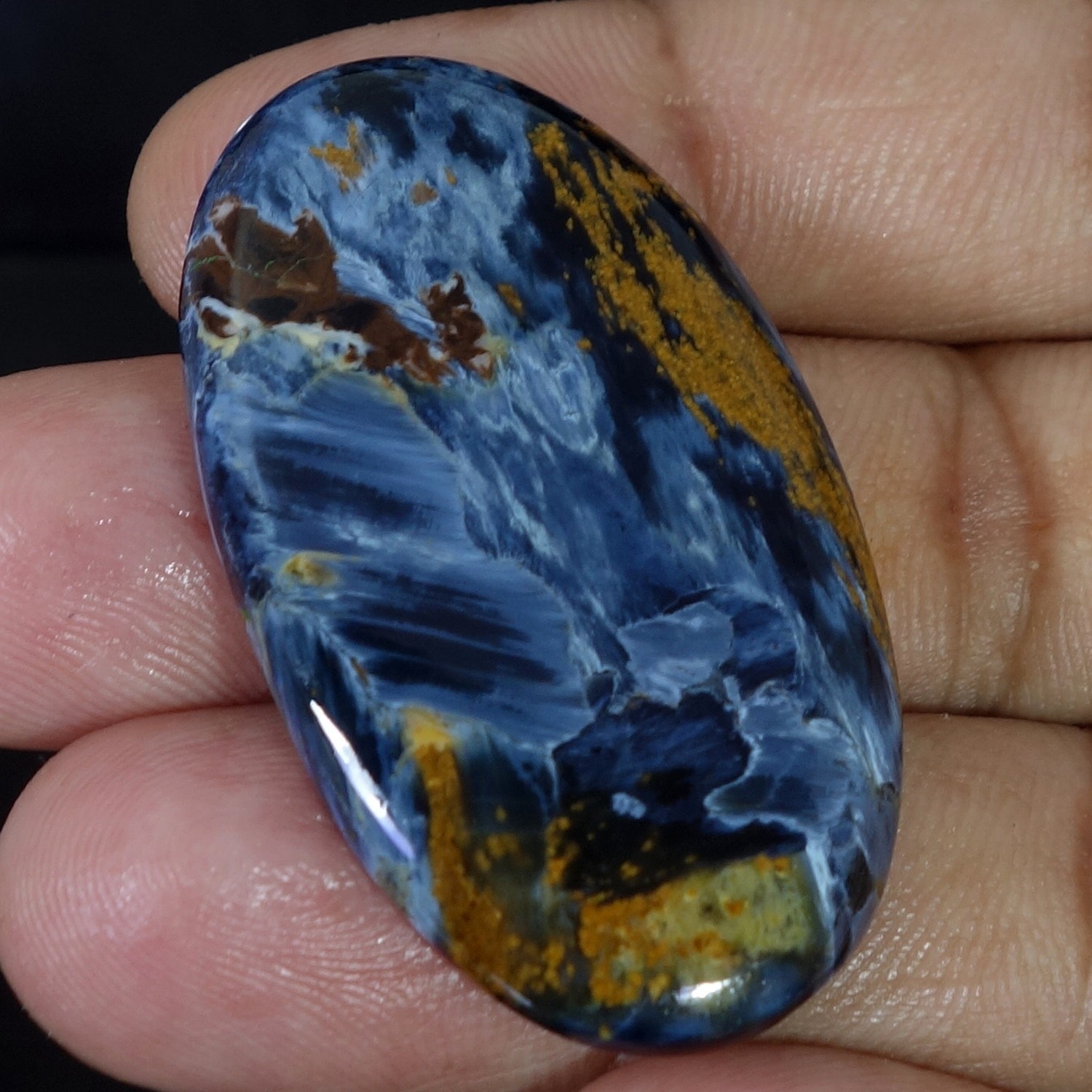43.00 Cts Natural Pietersite Meditation Oval Cabochon Bracelet Supply 23X43MM