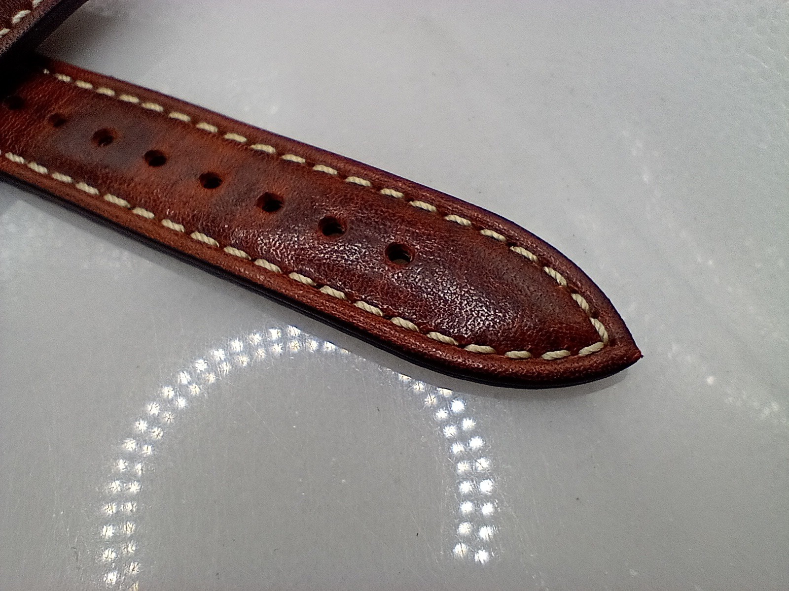 New Watchgecko Highley 20mm Italian Leather Handmade Brown Watch Strap 6B382