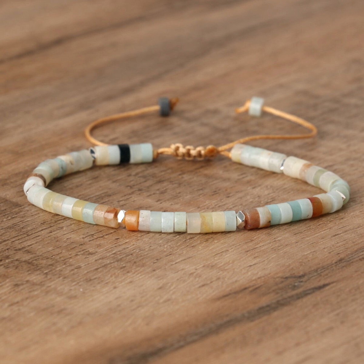 4mm Beads Natural Amazonite Crystal Gemstone Dainty Bracelet Healing Energy Gift
