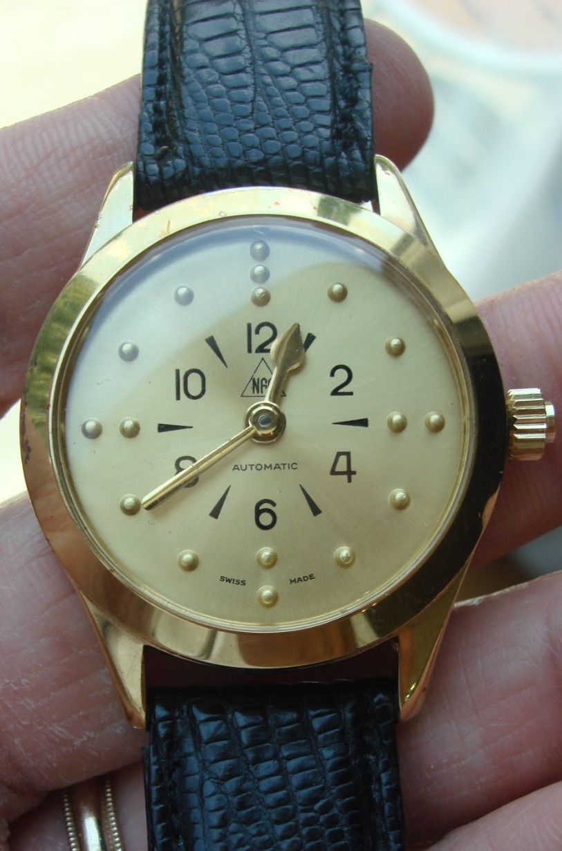 NFB Braille 17 Jewel Swiss Automatic ETA 2776 Low Vision Incabloc wristwatch