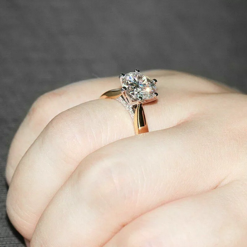 2 Ct Diamond Round Solitaire Engagement Wedding Ring 14K Yellow Gold Over Size 7