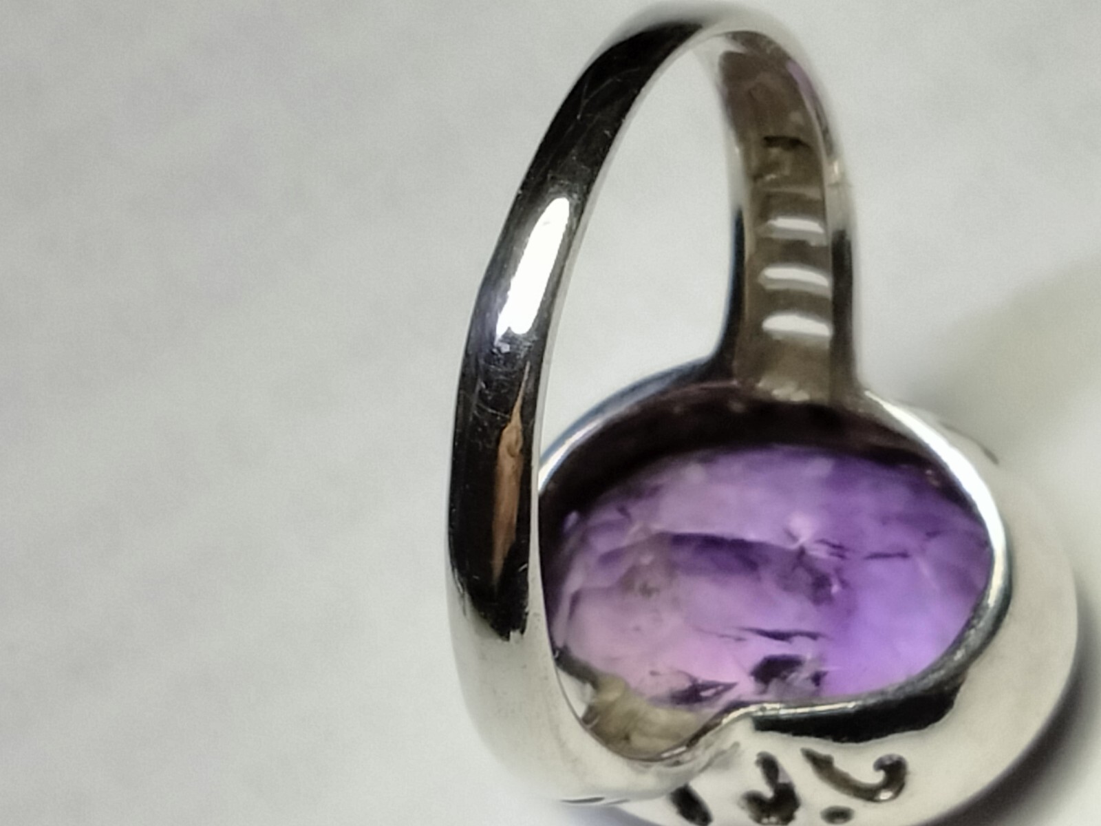 AESTHETIC NATURAL AMETHYST IN .925 STERLING SILVER RING IN SIZE 8.75-9.0