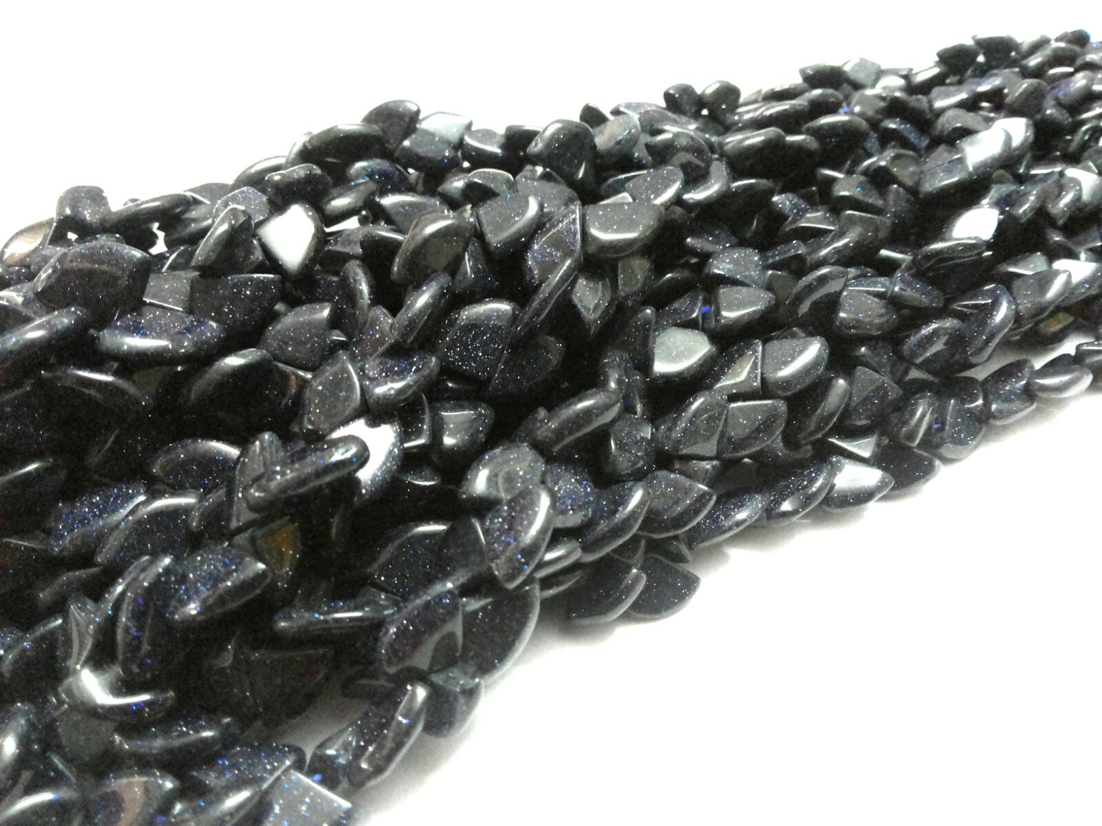 1 Strand Natural Blue Sunstone Triangle Shape Smooth 5×7-8x12mm Beads 16″inch