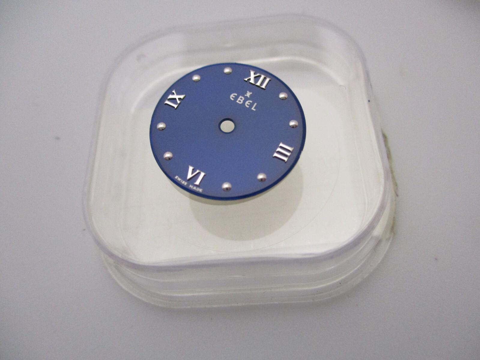 EBEL (Beluga?) Deep Blue 17.8mm Round Watch Dial w/feet @ approx 32 & 58 minutes