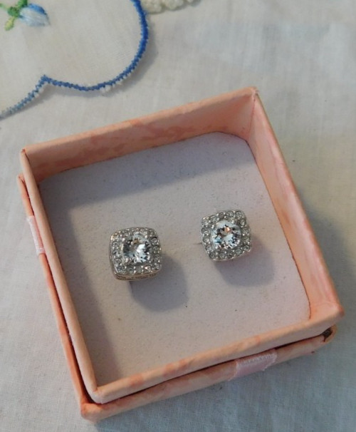 OTC 925 Cubic Zirconia CZ Sterling Silver Stud Earrings