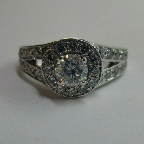 F.D 1.10 Carat 14K Gold Diamond Engagement Ring Center=.40 F-SI2 Value=$6,950